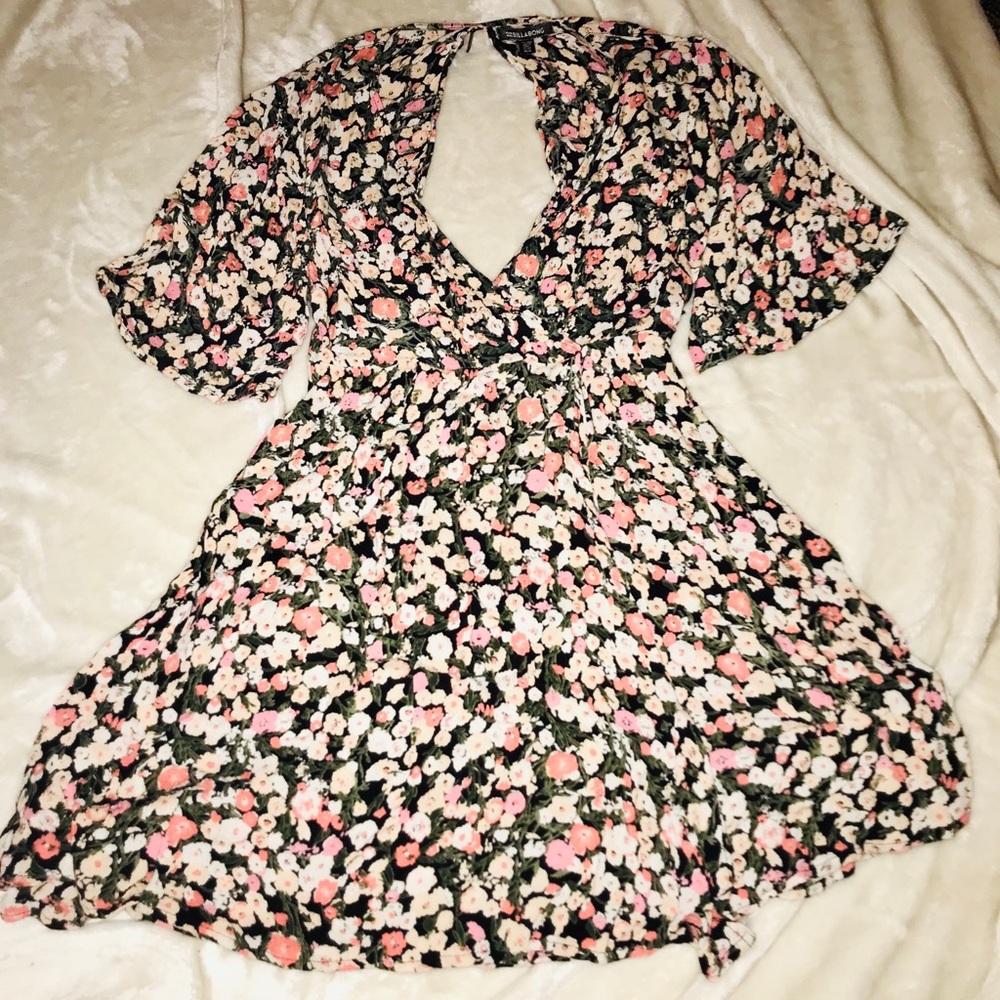 Billabong Floral Print Low Cut Dress